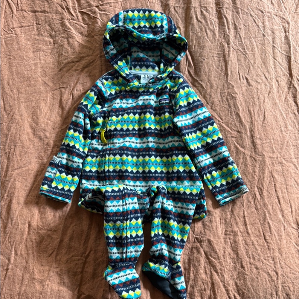 Patagonia Colorful Geometric Patterned Baby Outfit